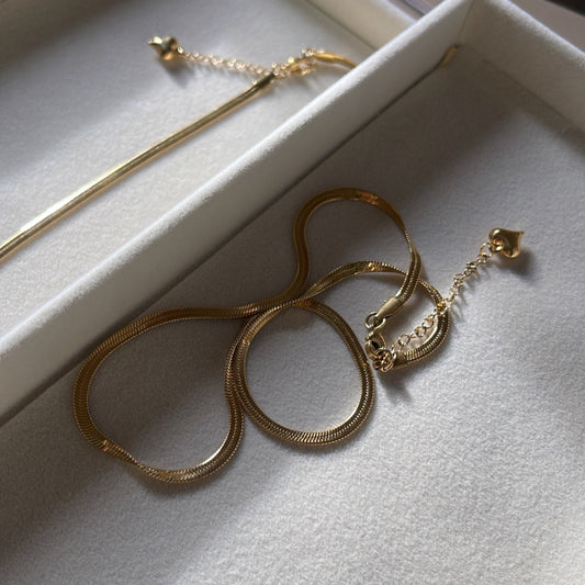 Snake chain | gold plated chain - Ladywithcraft