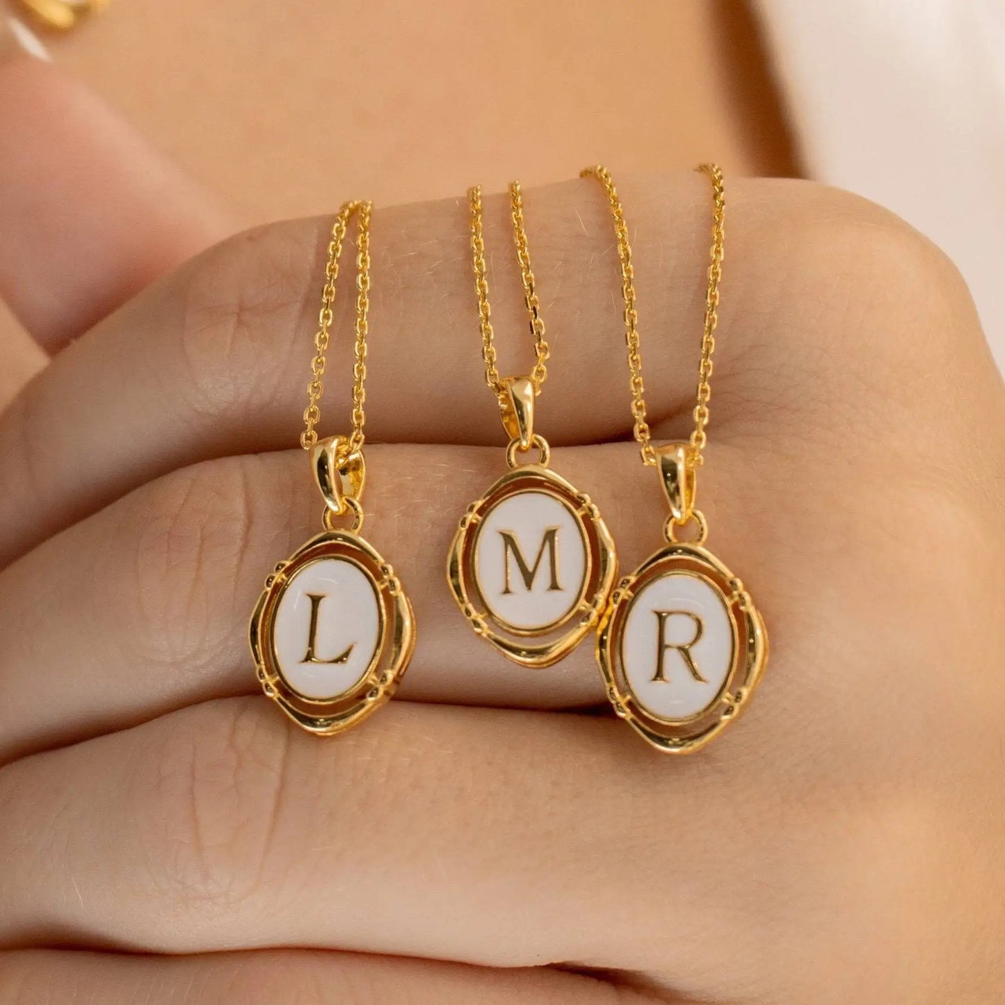 Initial necklace | gold plated necklace - Ladywithcraft