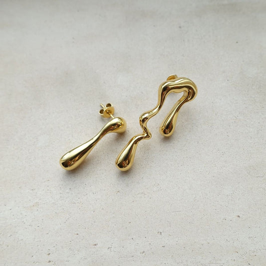 Wanda | 18k gold plated earrings. - Ladywithcraft