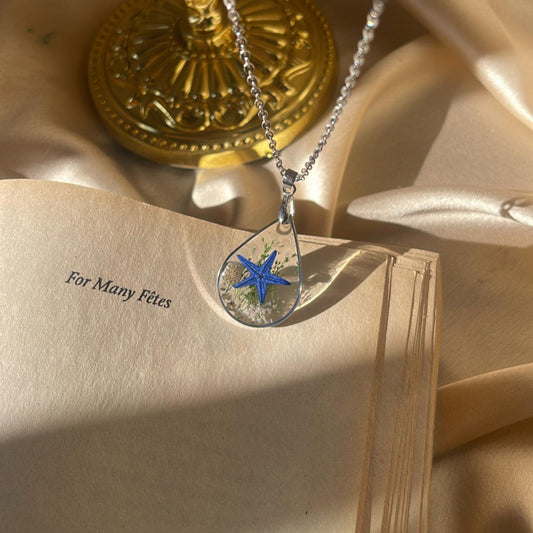 Aqua starfish | Necklace - Ladywithcraft