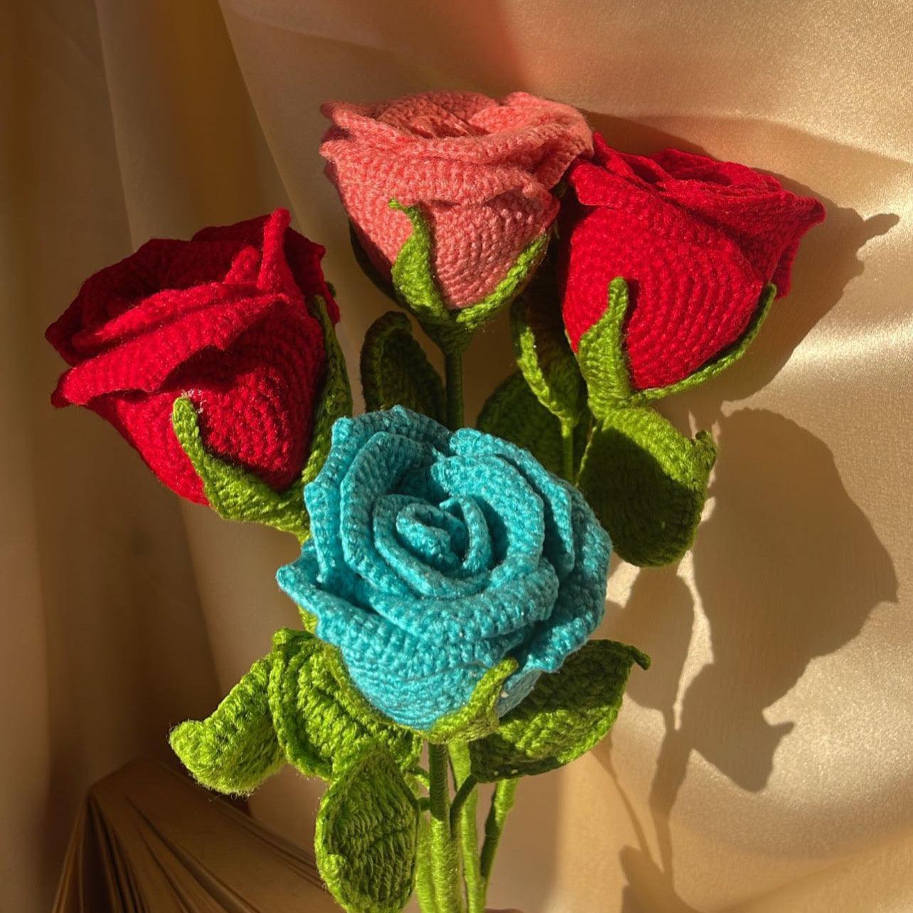 Big Rose crochet flowers - Crochet flowers : 1 piece - Ladywithcraft