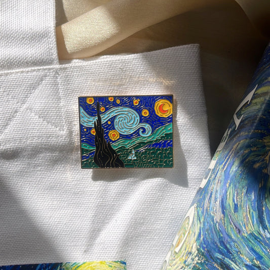 Starry night brooch | Van gogh - Ladywithcraft