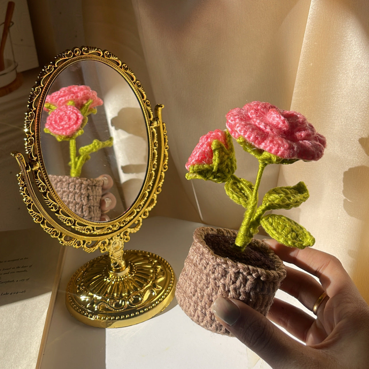 Crochet flower mini pots - Crochet flowers - Ladywithcraft