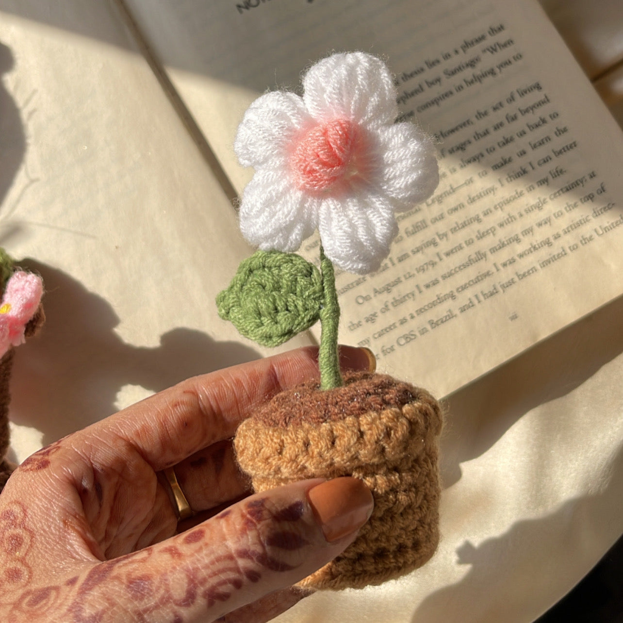 Crochet flower mini pots - Crochet flowers - Ladywithcraft