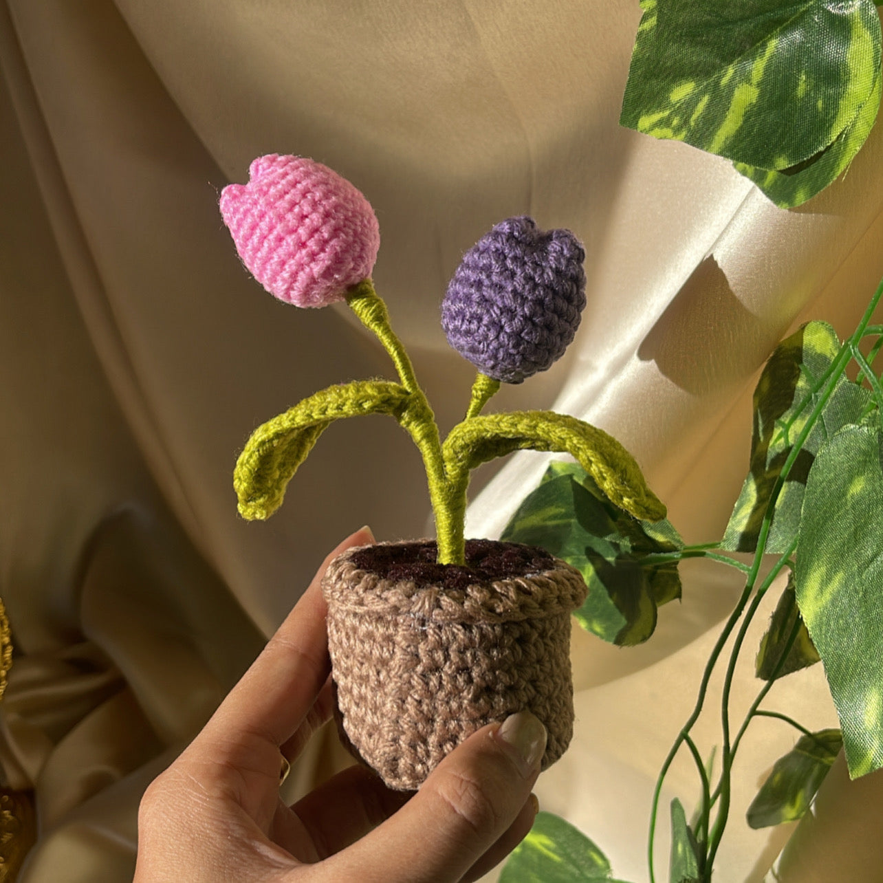 Crochet flower mini pots - Crochet flowers - Ladywithcraft