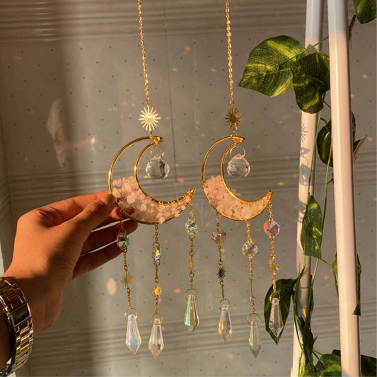 Selene - Rose quartz Suncatcher - Ladywithcraft
