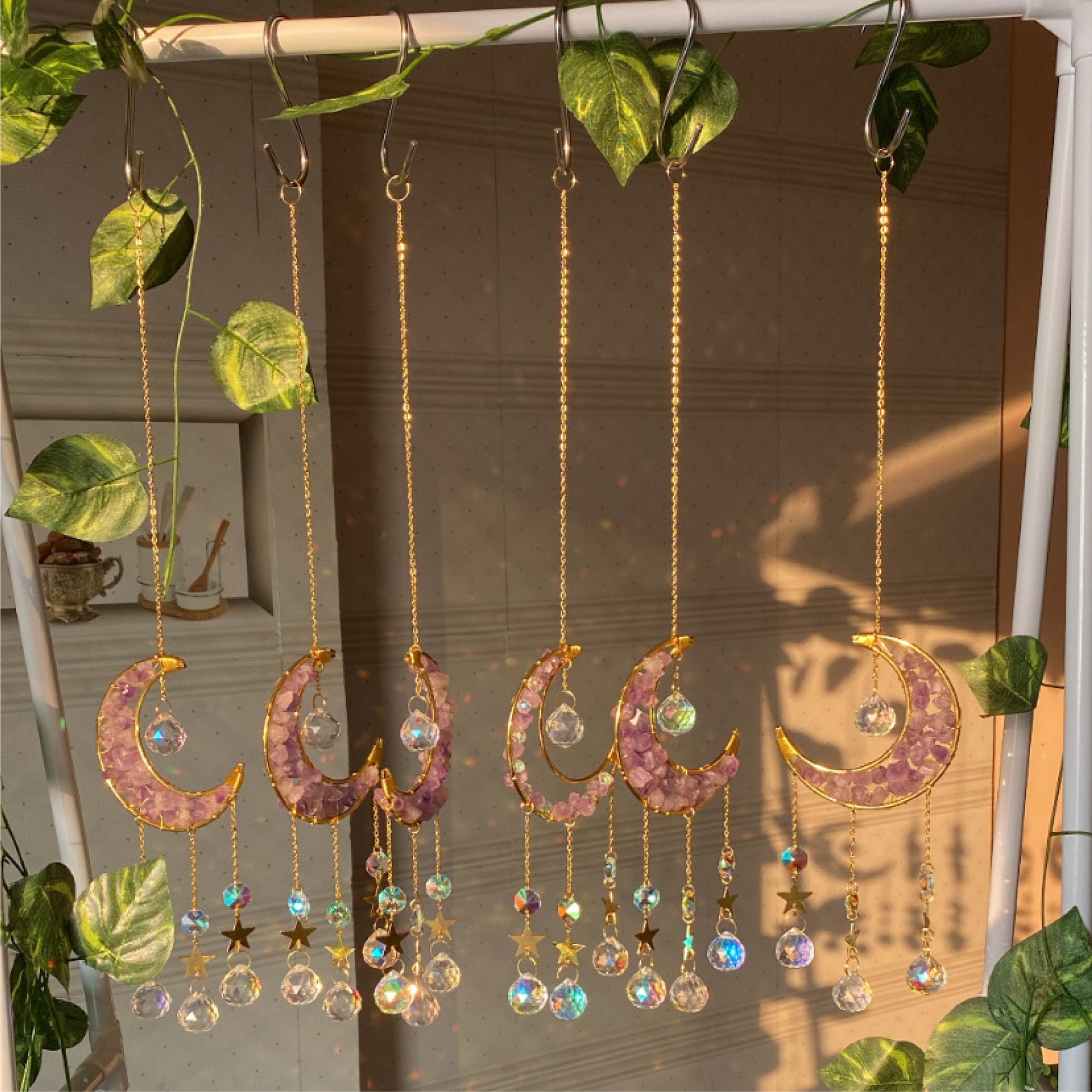 Selene | Amethyst Sun-catcher moon - Ladywithcraft