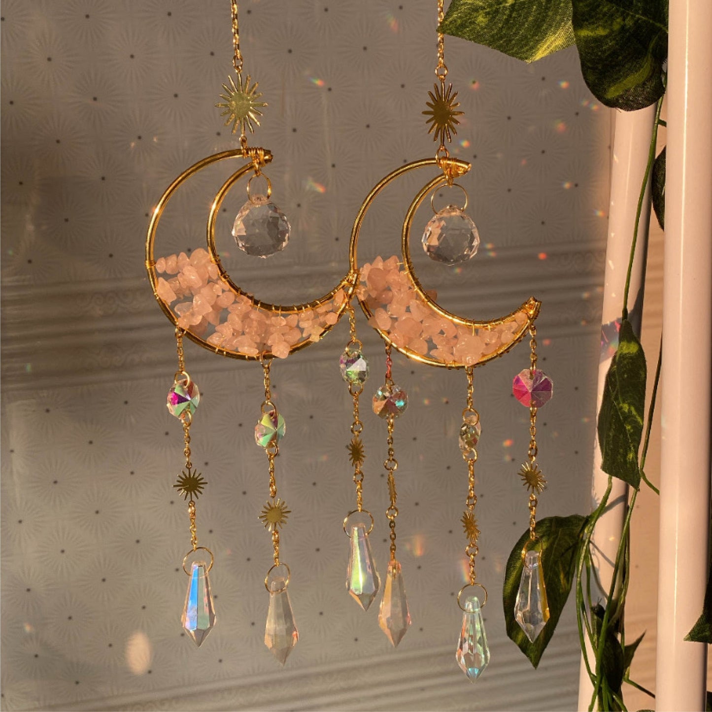 Selene - Rose quartz Suncatcher - Ladywithcraft