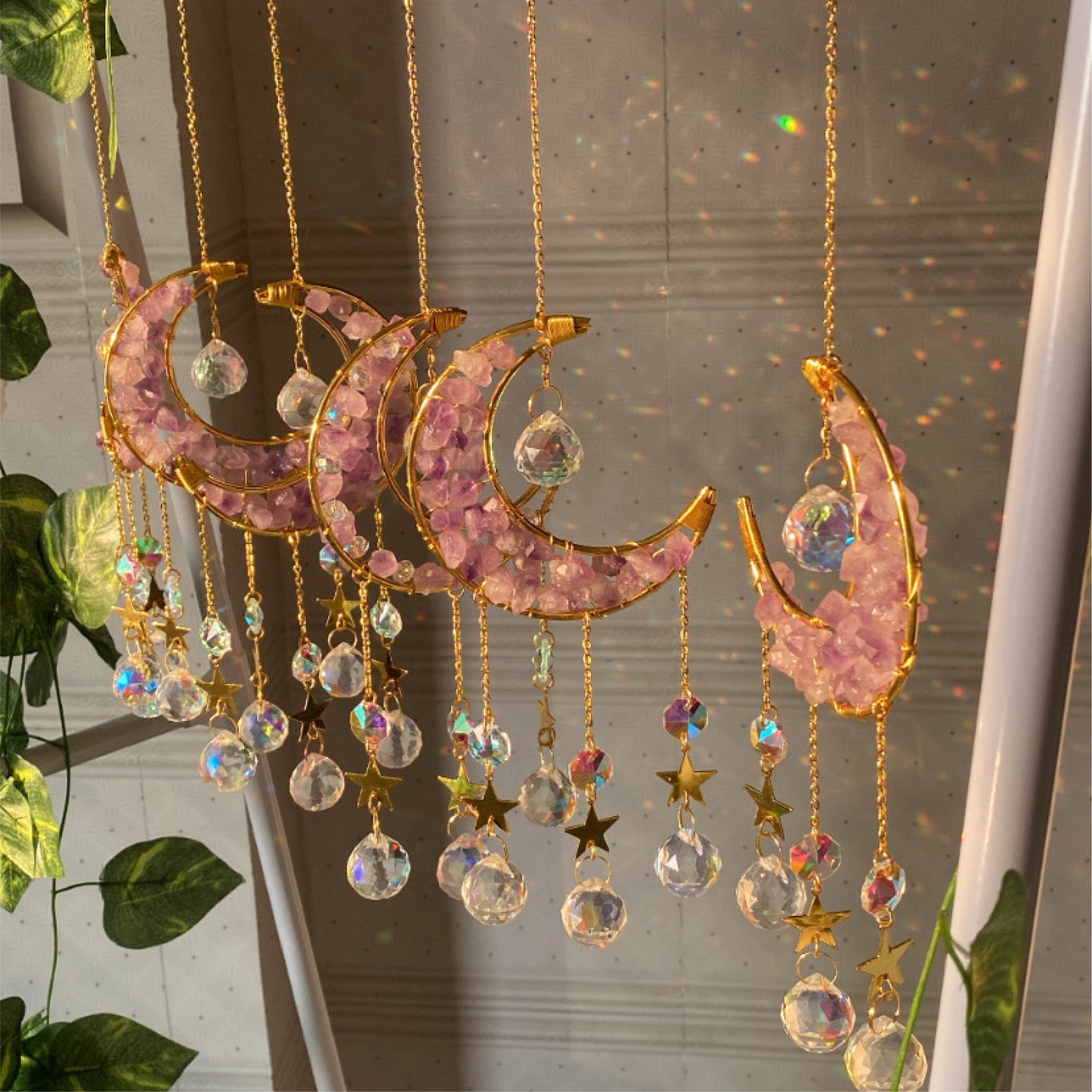 Selene | Amethyst Sun-catcher moon - Ladywithcraft