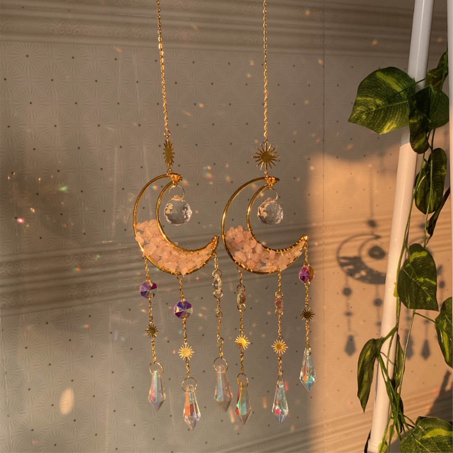Selene - Rose quartz Suncatcher - Ladywithcraft
