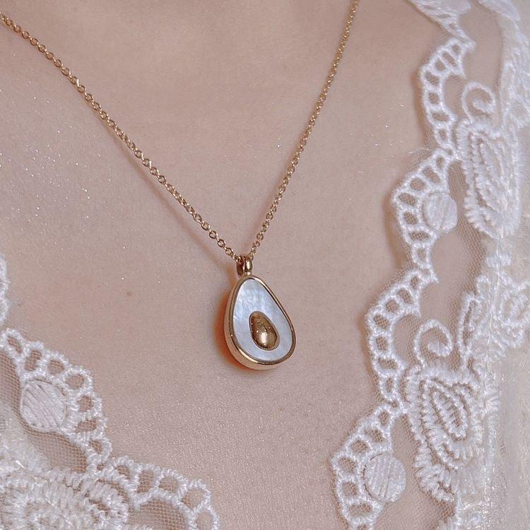 Avocado | 18k gold plated necklace - Ladywithcraft