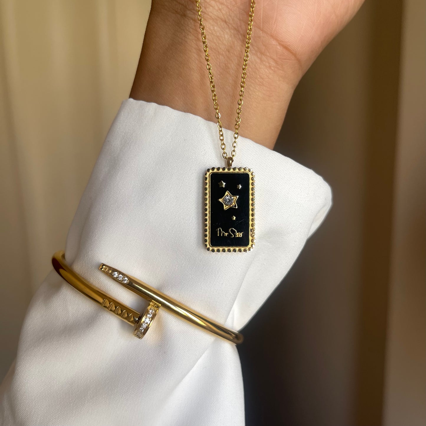 Tarot card | gold plated necklace - Ladywithcraft