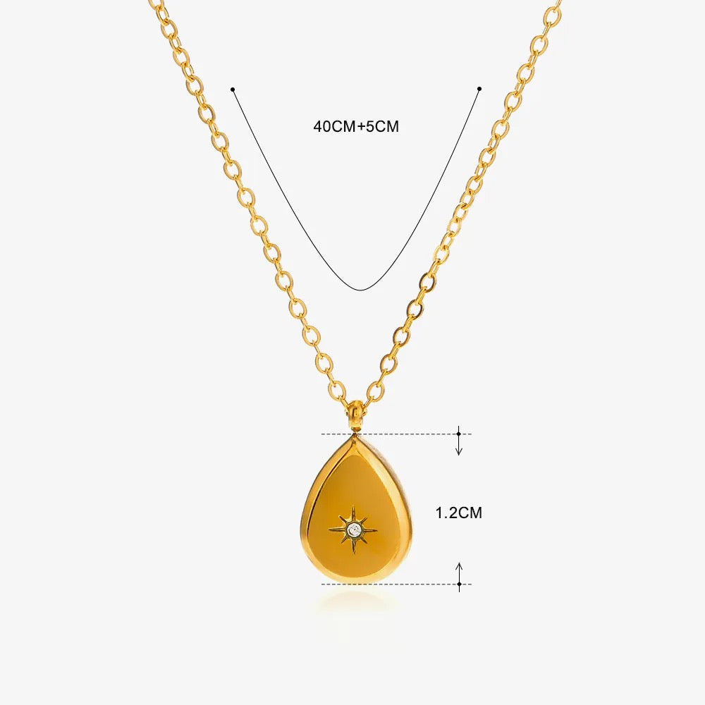 Droplet | gold plated necklace - Ladywithcraft