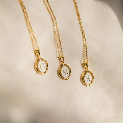 Initial necklace | gold plated necklace