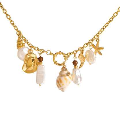 Shell charm necklace