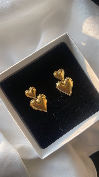 Chubby heart |  Gold-plated heart earrings