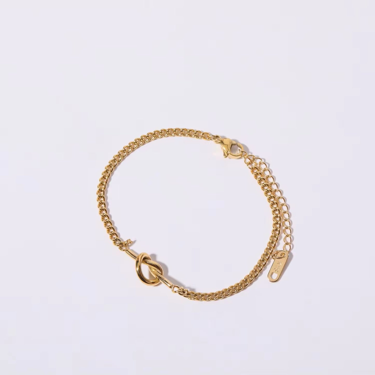 Knot initial bracelet