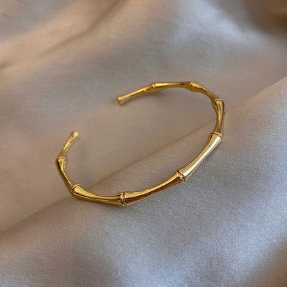 Bamboo | 18k gold plated bracelet - Ladywithcraft