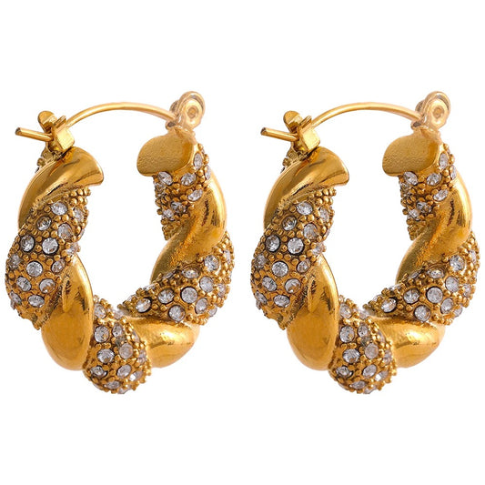 Eva  hoops | 18k gold plated earrings.