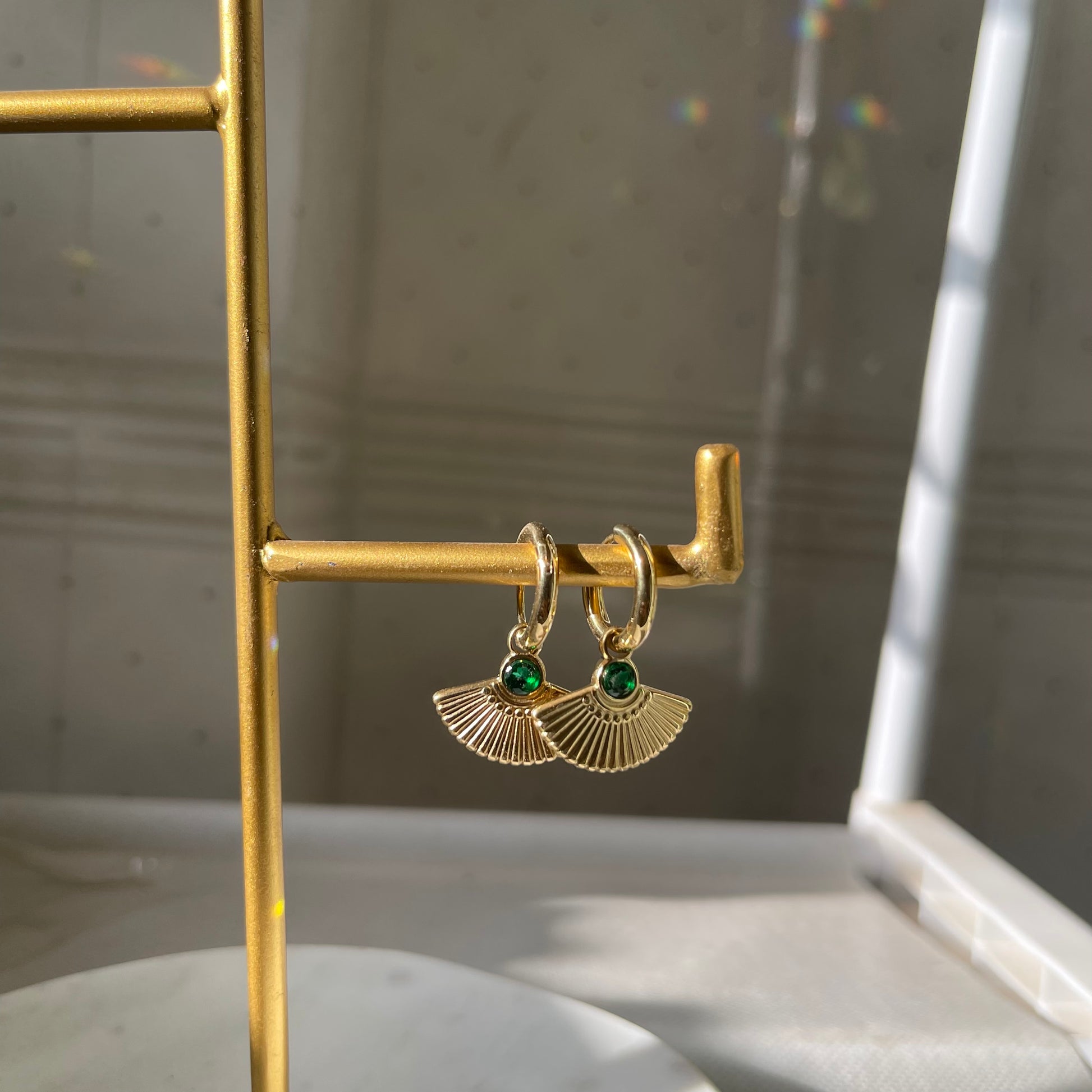 Jade 18k gold plated | earring - Ladywithcraft