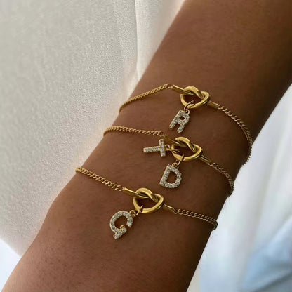 Knot initial bracelet