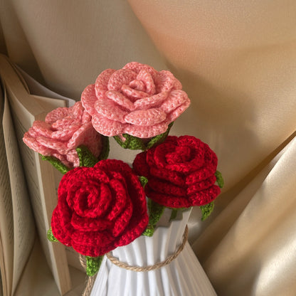 Rose crochet flowers - Crochet flowers : 1 piece - Ladywithcraft