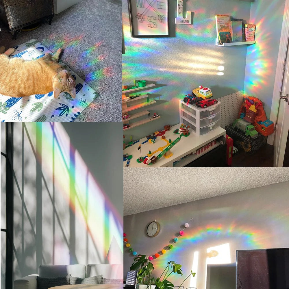 Prism rainbow | Window Sun-catcher Sticker. - Ladywithcraft