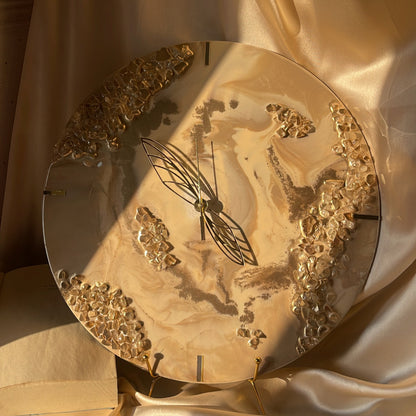 Clair | Caramel Resin Wall Clock | Hand made roman clock - Ladywithcraft