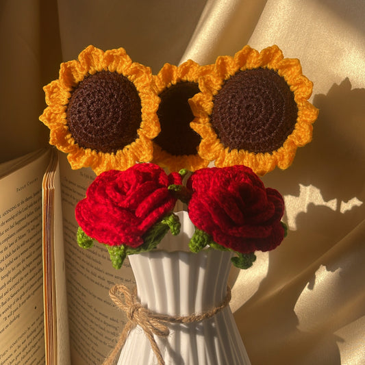 Flower bouquet - Crochet flowers - Ladywithcraft