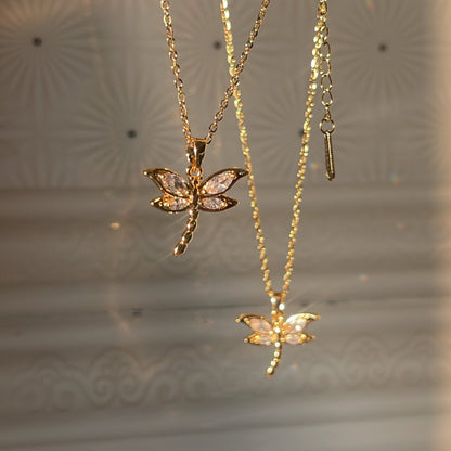 Dragon fly | gold plated necklace