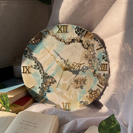 Cloud 9, Resin Wall Clock | Hand made roman clock - Ladywithcraft