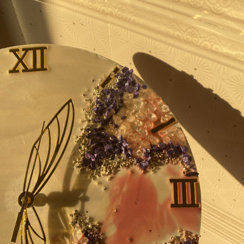 Butterfly Resin Wall Clock | Hand made roman clock - Ladywithcraft