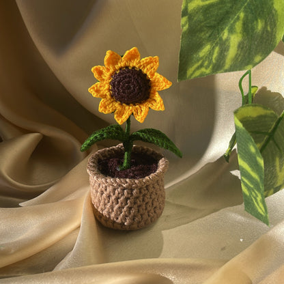 Crochet flower mini pots - Crochet flowers - Ladywithcraft