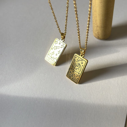 Tarot card | gold plated necklace - Ladywithcraft