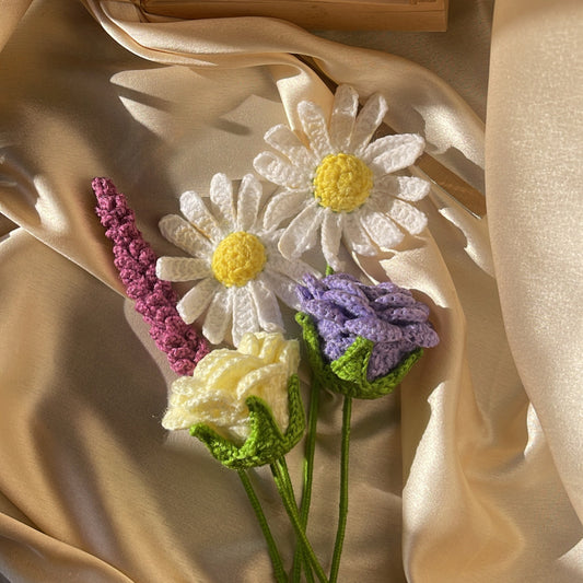 Flower bouquet -2 - Crochet flowers - Ladywithcraft