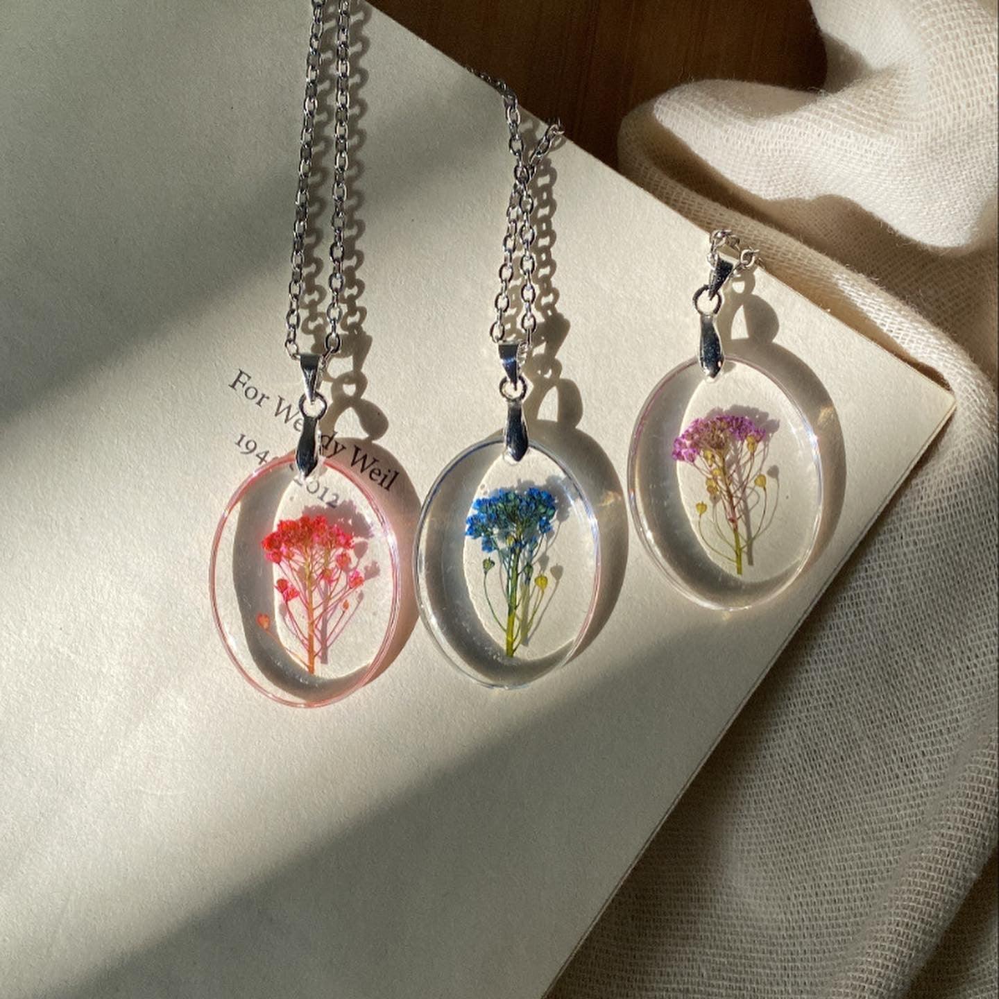 Blair Necklaces | Real Pressed Flowers | Floral Necklaces - Ladywithcraft