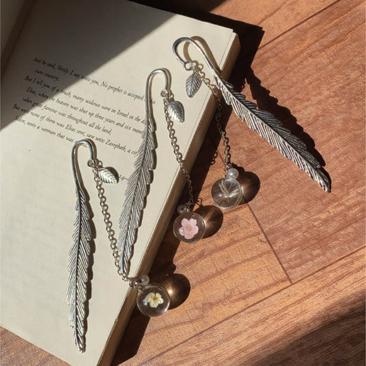 Feather Bookmark | Antique Silver Plated Bookmark - Ladywithcraft