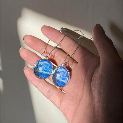 Starry night earrings | Van Gogh Paintings - Ladywithcraft
