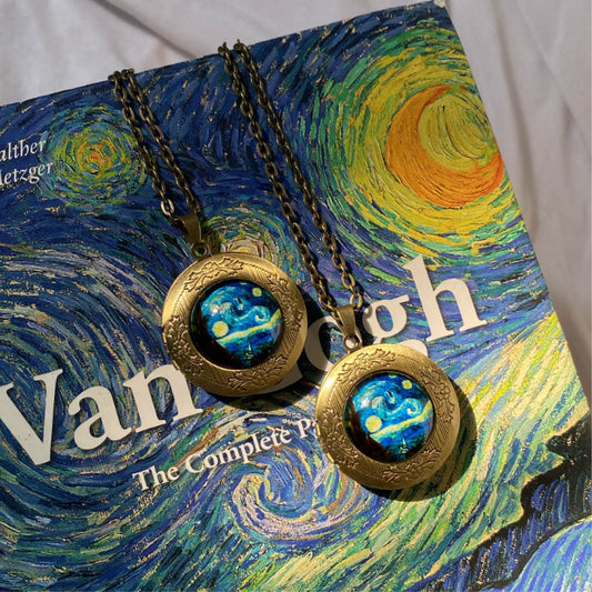 Starry night Photo locket | Van Gogh Paintings - Ladywithcraft